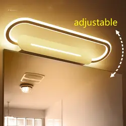 Светодиодный зеркальный фонарь, Бесплатная Пробивка, регулируемая настенная лампа для ванной комнаты, туалет, водонепроницаемое