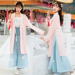 Hanfu женское летнее платье юбка для девочек Древний Стиль улучшение студент Хан элемент костюм в китайском стиле костюм юбка костюм