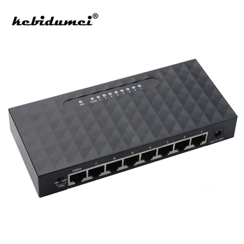 

RJ45 8 Ports High Performance Gigabit Network Switch 10/100/1000M Base Fast Ethernet Smart Switcher with 5V 1A DC Power Adapter