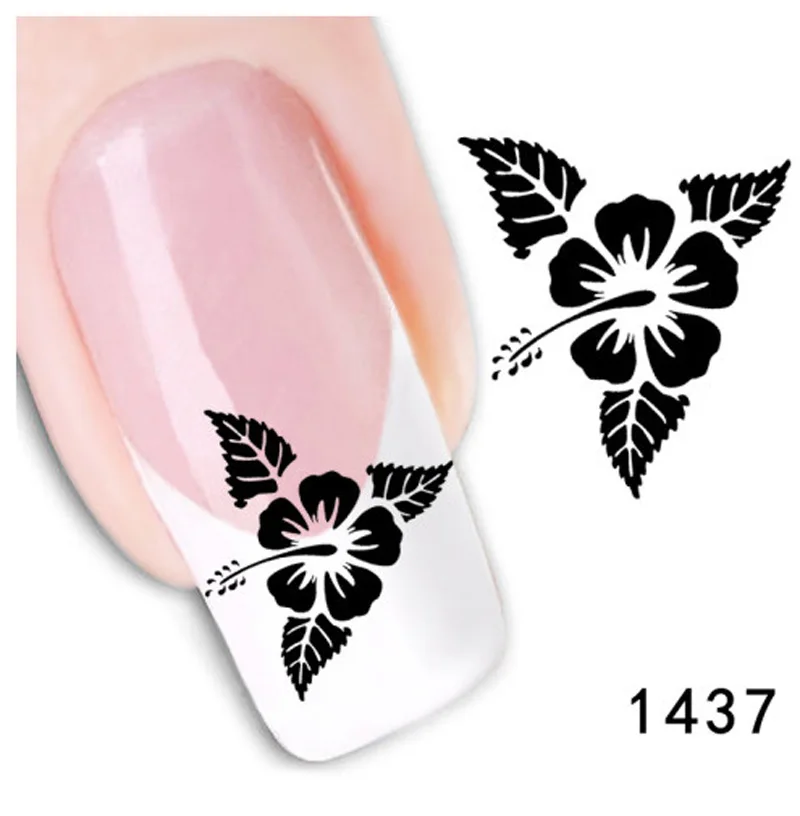 Bittb 2 шт. наклейки для дизайна ногтей в виде цветов переводные наклейки с водой наклейки для ногтей декоративные наклейки для ногтей DIY фольга кончики для ногтей - Цвет: XF1437