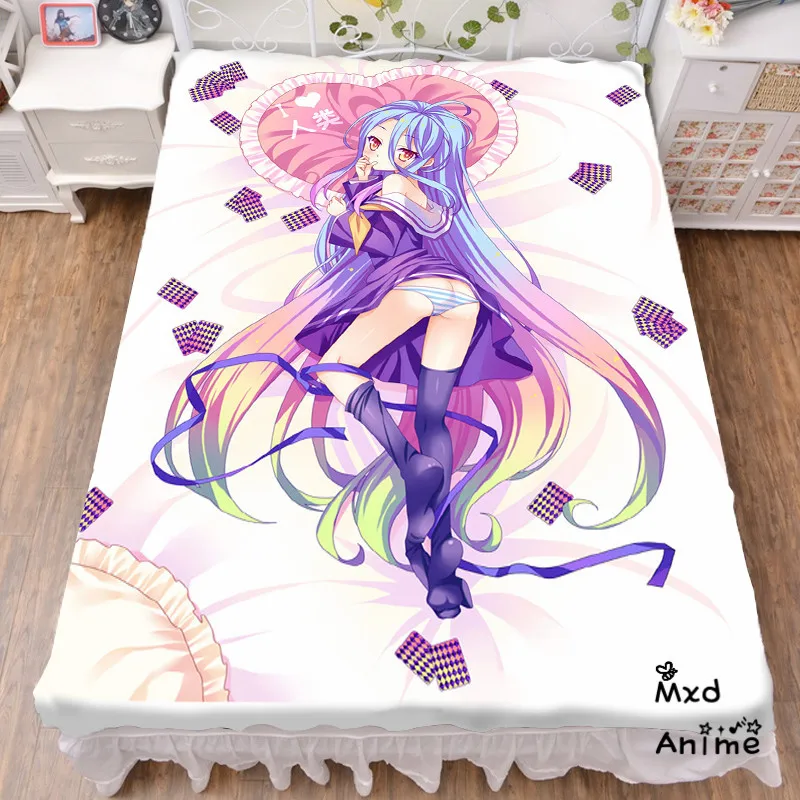 

Japanese Anime No Game No Life Shiro Bed sheet Throw Blanket Bedding Coverlet Cosplay Gifts Flat Sheet cd047