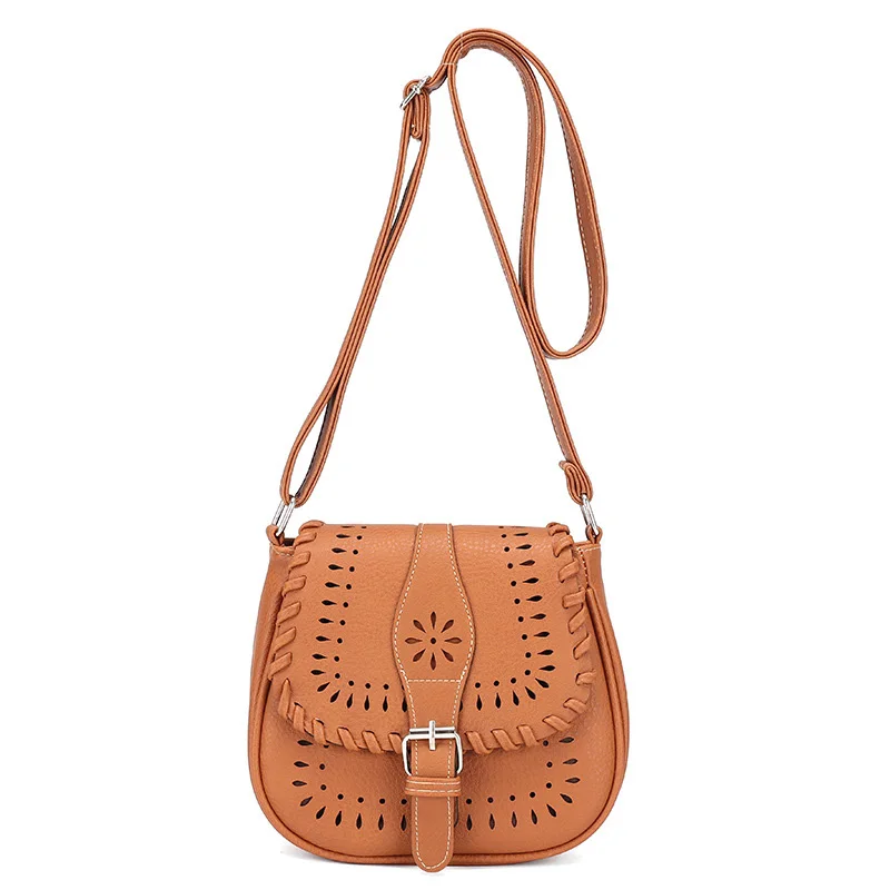 

New 2017 Women Hollow Out Vintage Leather Shoulder Bags Bolsa Feminina Bohemia Messenger Handbags