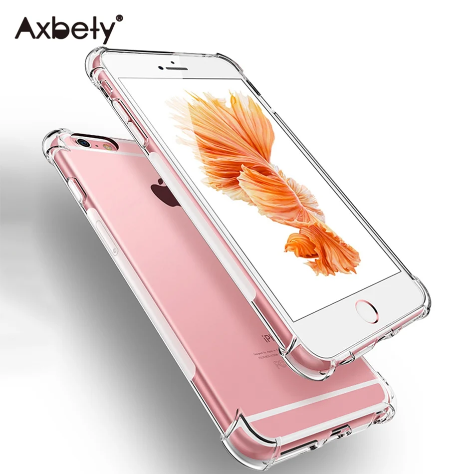 

For iPhone 7 X XS Max XR Case Transparent Clear Silicone PC Hybrid Shockproof Cover For iPhone 8 6 6s 7 Plus Protect Coque