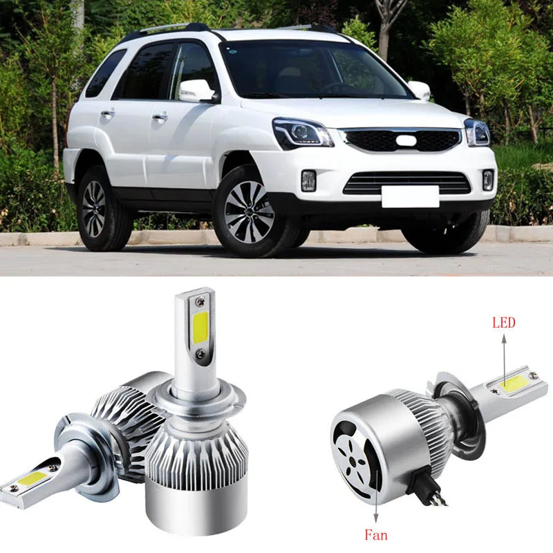 2pcs 9005/HB3 6500K Single Beam LED Headlights Fog Lamp Bulbs For Kia