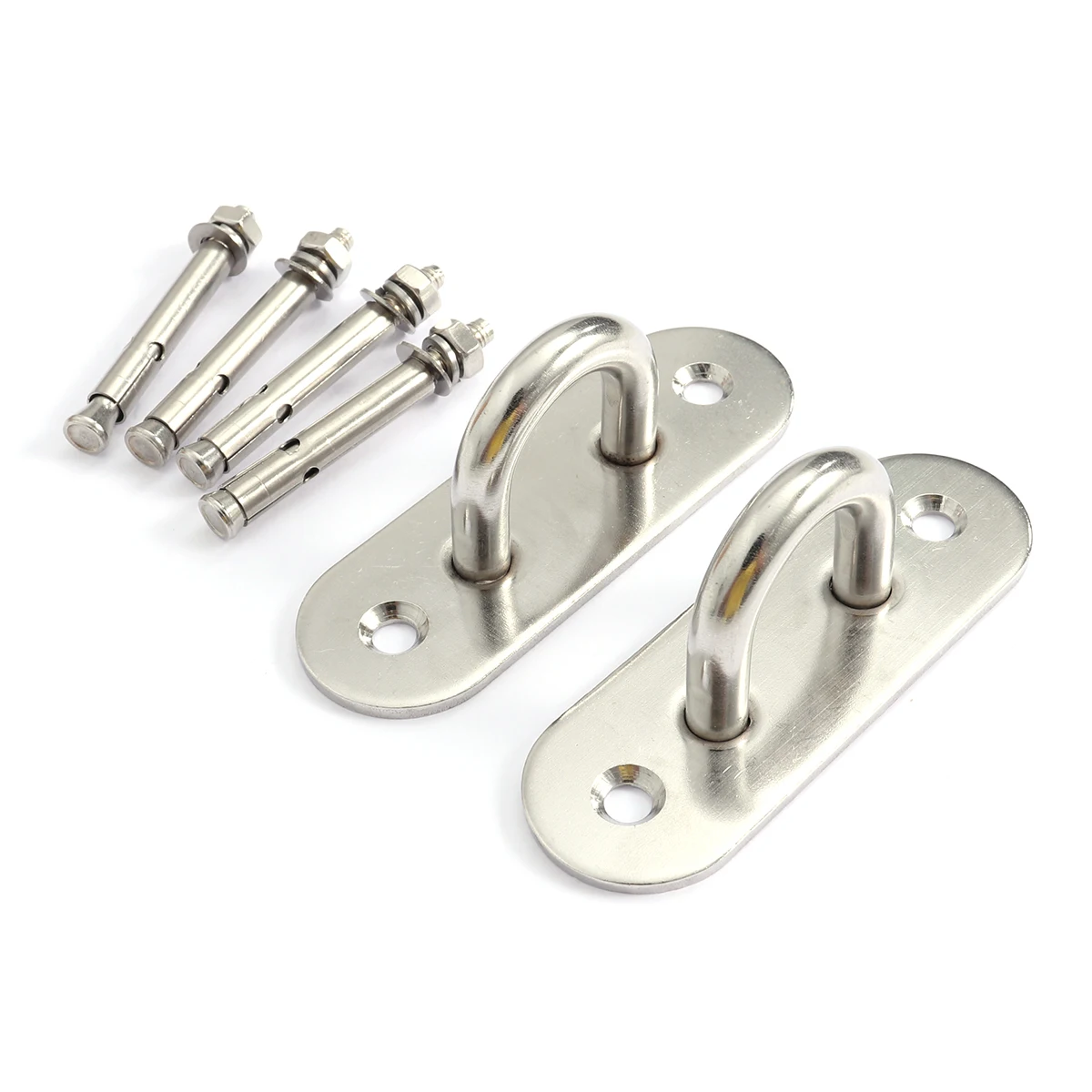 2 Pcs Stainless Steel U Shaped Ceiling Hooks With Accessories Size