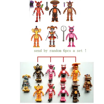 

4.5 Inches 6pcs/set SEND BY RANDOMPVC Five Nights At Freddy's Action Figure FNAF Bonnie Foxy Freddy Fazbear Bear Doll