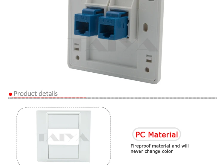 2 порта CAT5 RJ45 сетевой настенной пластины с гнездовым разъемом