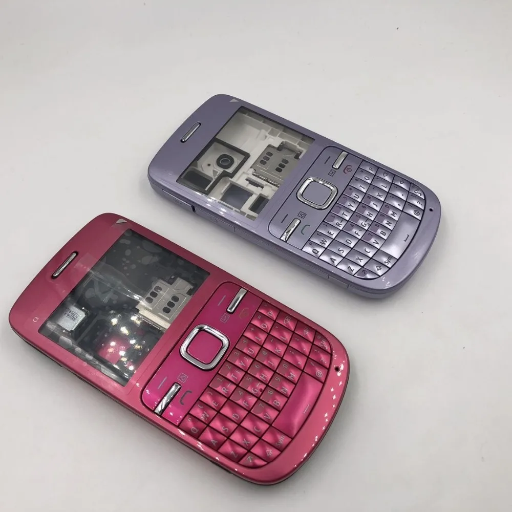 Полный Корпус для Nokia C3 C3-00 сзади чехол Батарея передняя крышка+ средняя рамка клавиатуры C3-00 Запасная часть