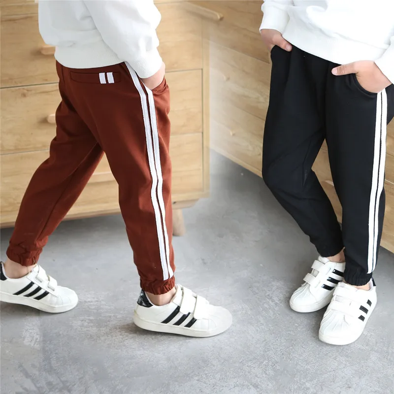 New 5-14Y High Quality Boys Girls Sports Spring Autumn Casual Pants Kids Soft Full Length Pants School Kids Trousers Track Pants