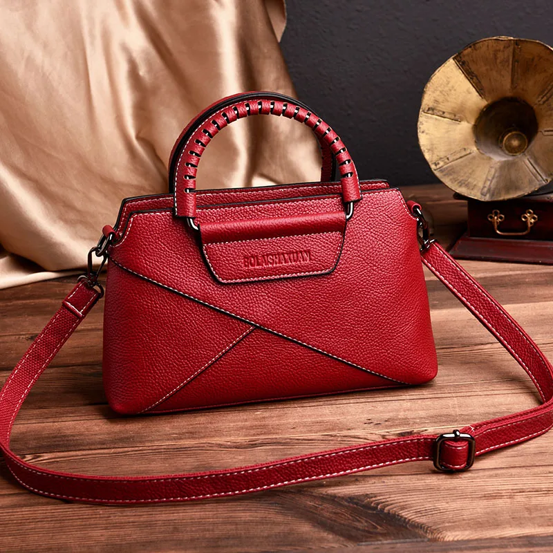 Fashion Patchwork Ladies Bags Women's Genuine Leather Handbags Shoulder CrossBody Bags Women Messenger Bag Bolsas Feminina Fashion Patchwork Ladies Bags Women's Genuine Leather Handbags Shoulder CrossBody Bags Women Messenger Bag Bolsas Feminina