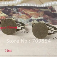 200 шт/партия Новая мода 12 мм коврик Плоская Круглая Регулируемая основа для кольца