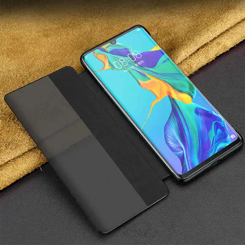 Чехол из натуральной кожи для huawei P30 Pro, умный чехол, Etui, чехол с окошком для просмотра, для huawei P30 P30Pro, чехол, Fundas Capa