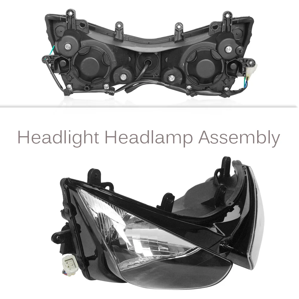 Motorcycle Front Headlight for Kawasaki Ninja ZX6R 2005 2006 ZX-6R, Lighting Headlamp Lamp, Black Color