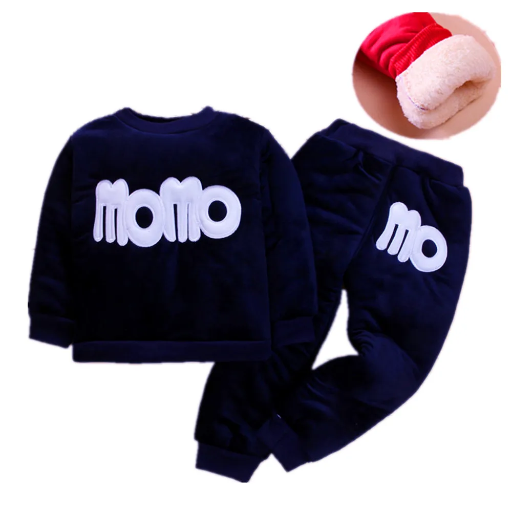 Одежда для малышей, новая зимняя детская одежда из двух предметов с бархатной подкладкой для мальчиков, костюм для девочек с Микки Маусом на 1, 2, 3, 4 года - Цвет: 6