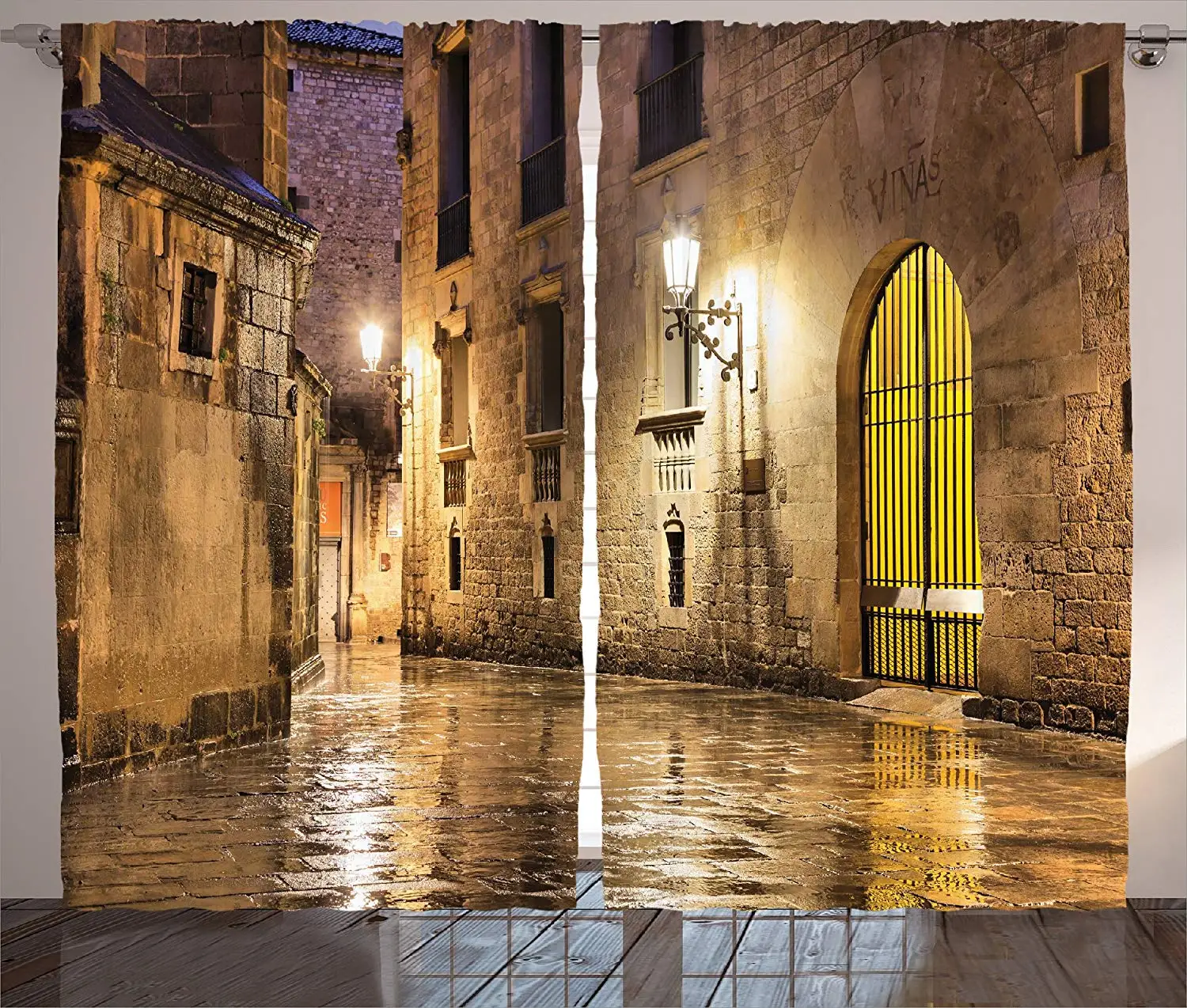 Комплект из 2 х панелей и штор в готическом стиле|Занавеска| |