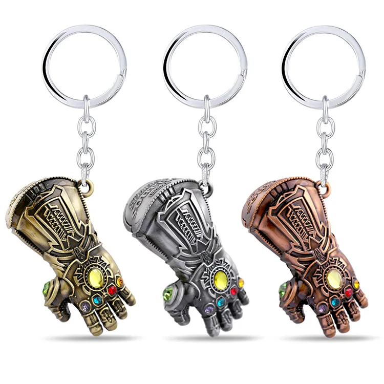 

Marvel Avengers Infinity War Thanos Cosplay Action Figure toys keychain Infinity Gauntlet Gloves Armor Model Key Chain Keyring