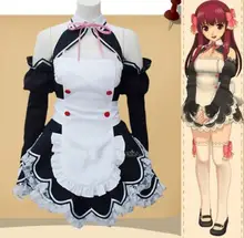 Anime sueño club maid negro blanco lindo dress cosplay delantal sl dress skirt