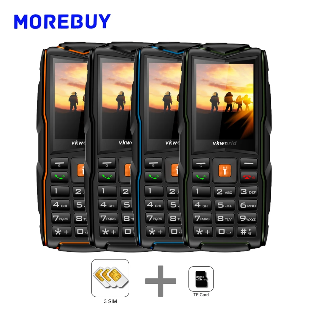 Vkworld New Stone V3 SC6531CA IP68 Water Duat Shock Proof 2 4 Inch Triple SIM Cards