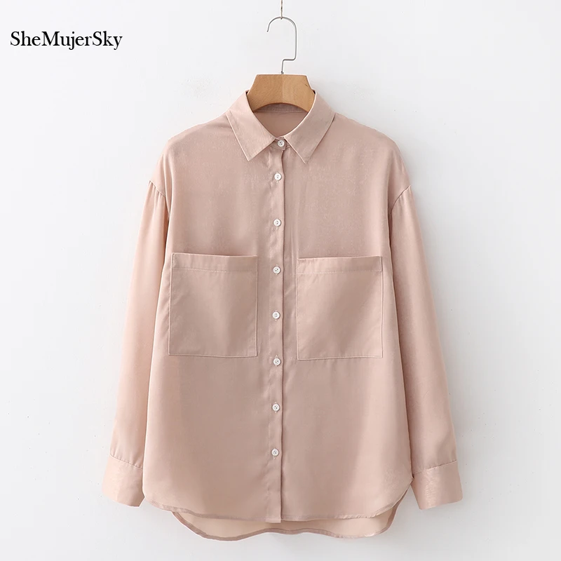SheMujerSky Autumn Long Sleeve Shirts Women 2018 Turn down