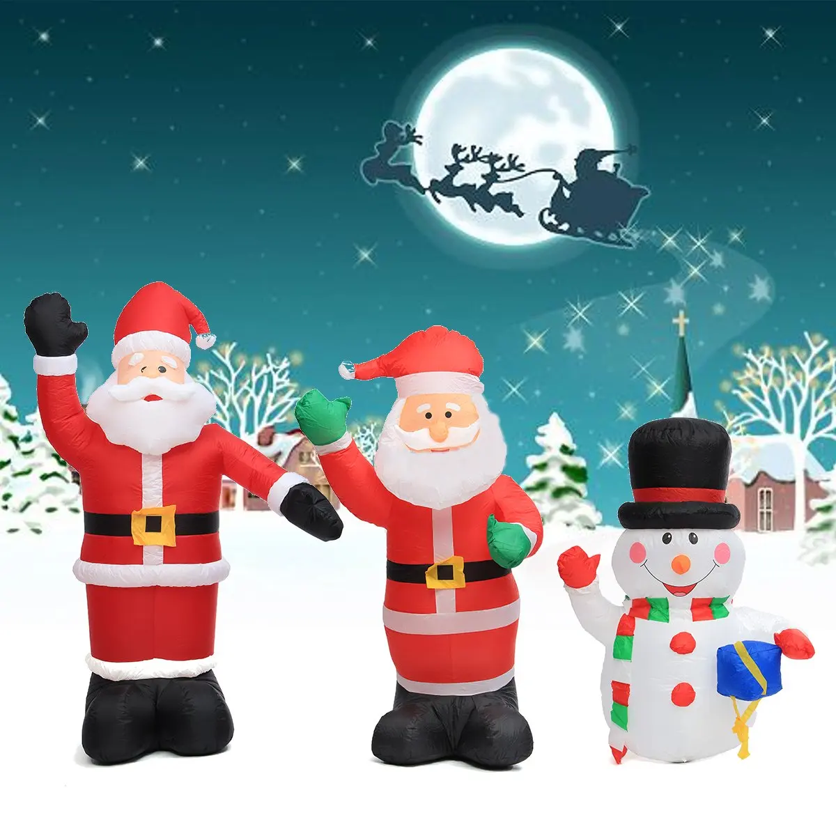 120 см/180 см/240 см воздушный надувной Санта-Клаус Снеговик наружная воздушная Рождественская декоративная фигура дети классические детские игрушки