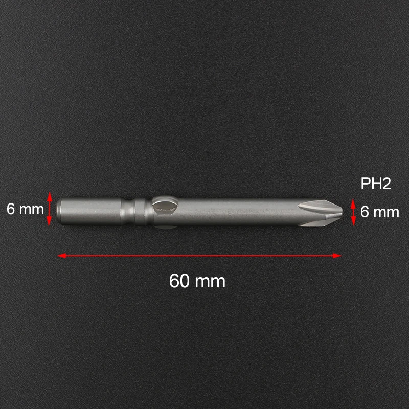 5 шт./компл. S2 сплав Сталь электрическая отвертка с магнитным наконечником биты, Длина 60 мм Диаметр 6 мм Phillips Тип Trox Тип биты