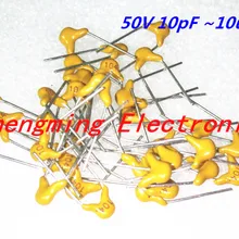100 шт. монолитный керамический конденсатор с алюминиевой крышкой, 50В 10PF~ 10 мкФ 22PF 47NF 220NF 1NF 4,7 мкФ 1 мкФ 100NF 330NF 0,1 мкФ 102 104 105 106 103 473 334