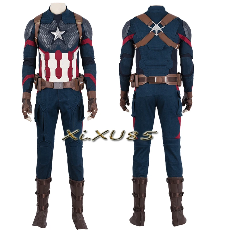 Горячая Капитан Америка Мстители 4 эндшпиль Стива Роджерса косплей костюм супергероя необычный наряд Индивидуальные Хэллоуин костюм шлем шляпа