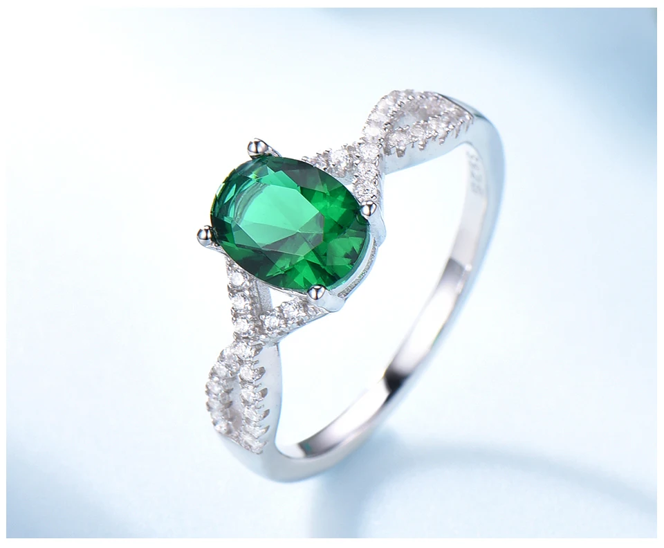 UMCHO Emerald 925 sterling silver rings for women RUJ099E-1-pc (5)