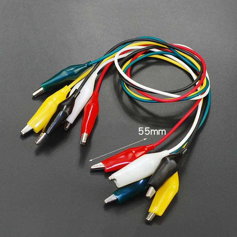 

Double head Crocodile clamp alligator clip test line 5 color clip wire Maintenance connecting line Power terminal conductor