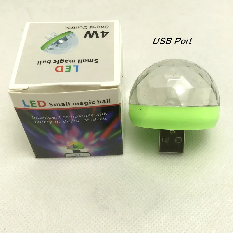 

YIYANG Car USB Music Sound Control Lamps Multicolor DJ Atmosphere lamp Small Magic ball Bulb 4W DC 5V LED Light Stage lighting