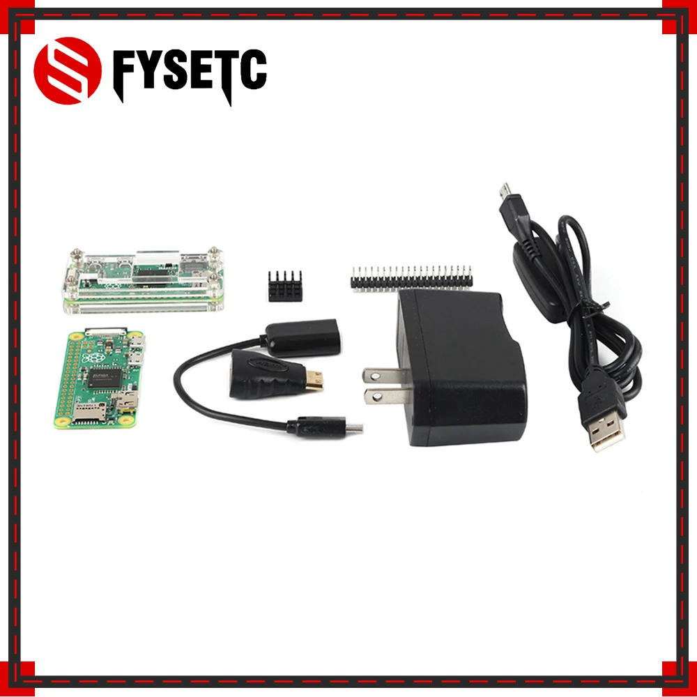 Raspberry Pi Zero Kit + акриловый корпус адаптер питания головка GPIO кабель блок 5 в 2 а США