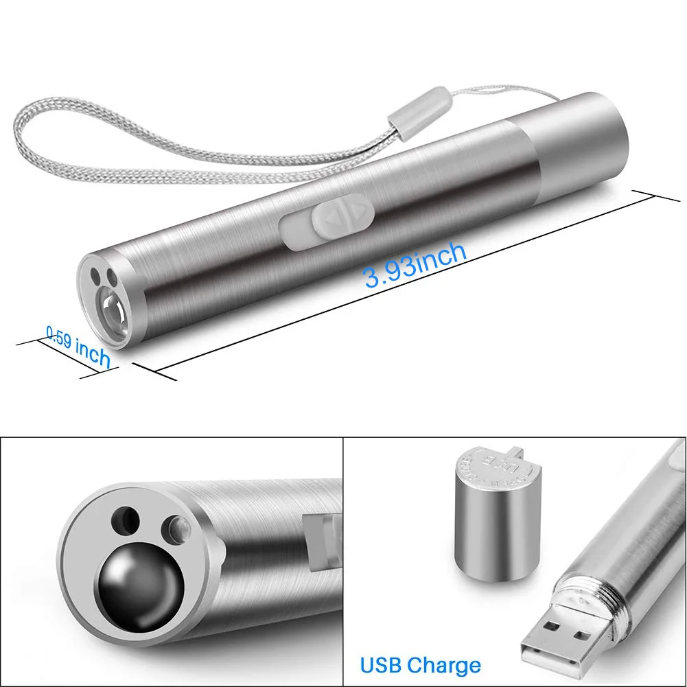 3 в 1 перезаряжаемая лазерная указка с USB зарядкой|Игрушки для кошек| |