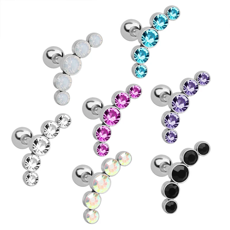 

16G Helix Tragus Ear Stud Cartilage Steel CZ Piercing Earrings Barbell
