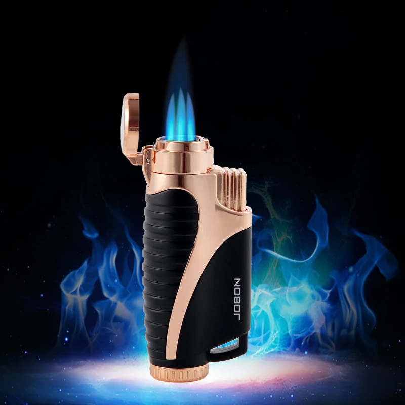 

High Capacity Turbo Lighter Three Tubes Butane Lighter Metal Cigarette Lighter High Grade gas Lighters smoking Accessories