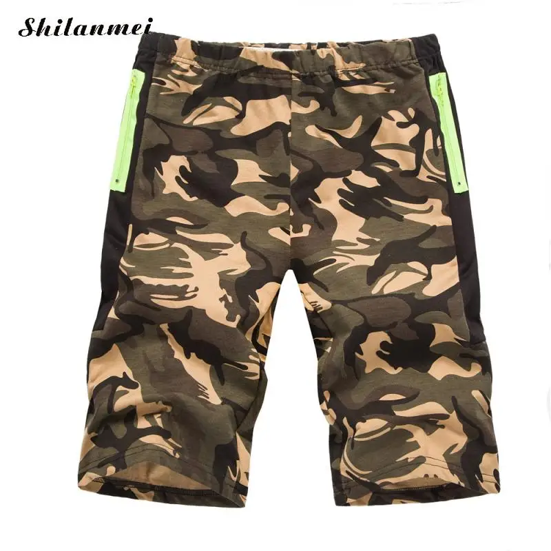 2018 New Summer Yellow Red Camouflage Mens Shorts Casual Loose Camo