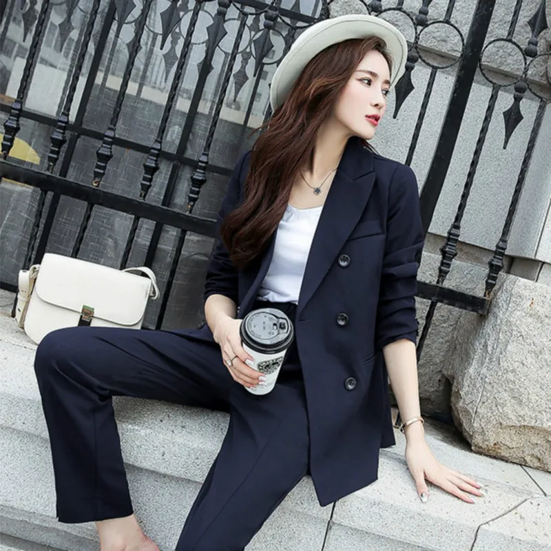 Women's suit small suit OL white collar two piece female 2019spring and ...