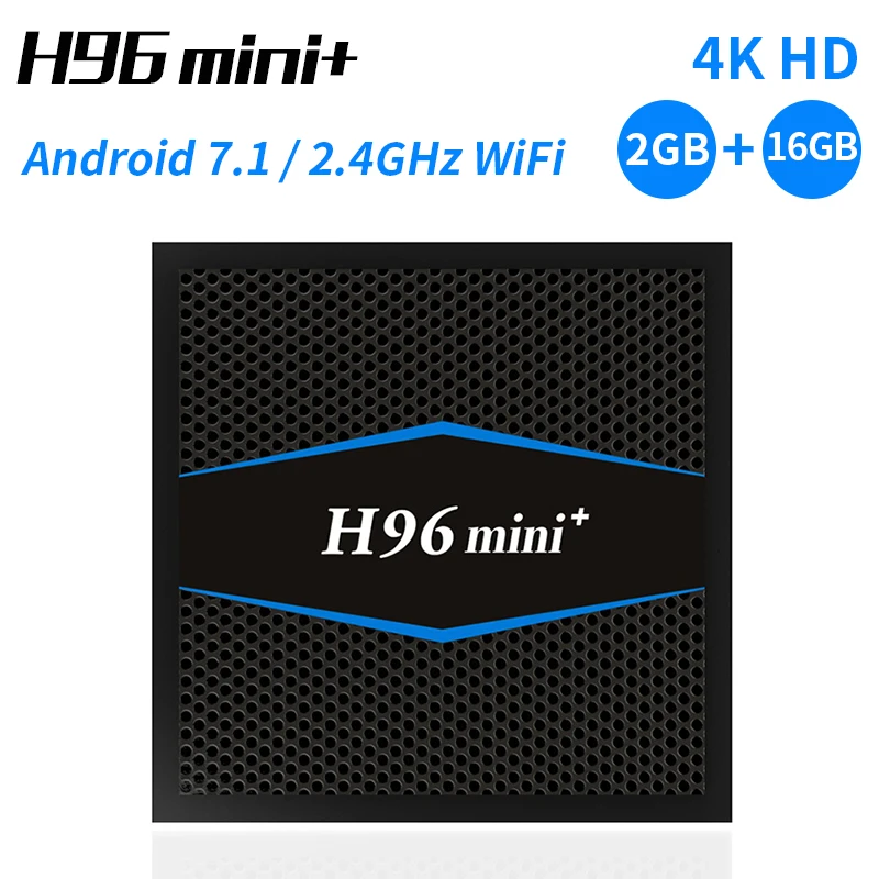 

H96 Mini Plus Android 7.1 Amlogic S905W Quad Core Smart TV Box 2GB + 16GB Support 2.4Ghz WiFi 100M LAN H.265 4K Top TV Set box