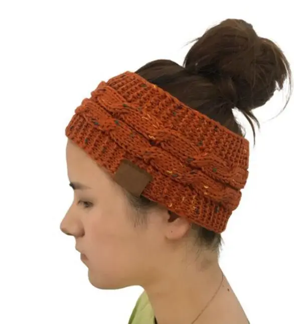 XEONGKVI/Новинка года, вязаная повязка для волос, брендовые зимние шапки с пустой головой, вязаные шапки для женщин и девочек, 56-60 см - Цвет: point Rust red