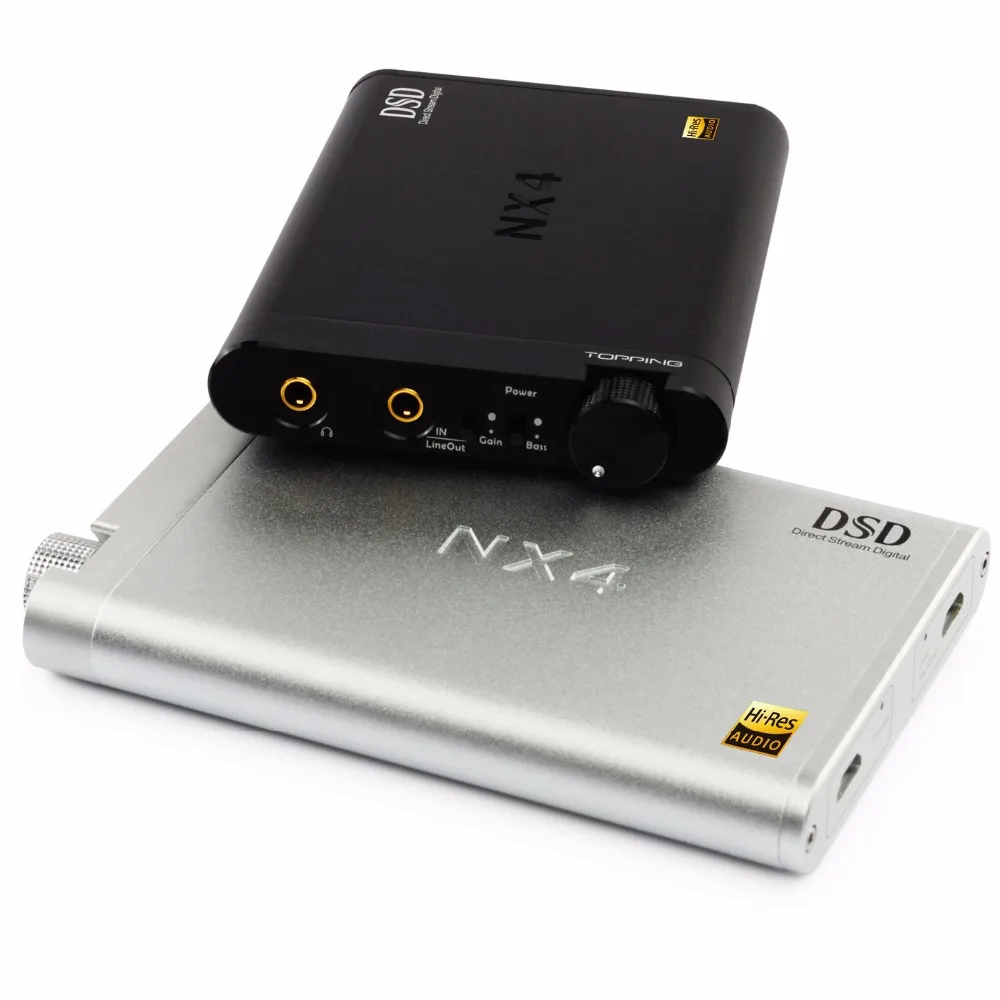 Topping NX4 DSD XMOS XU208 ES9038Q2M chip Portable USB DAC DSD Decoder Amplifier Headphone amp Aluminum Shell Black Silver