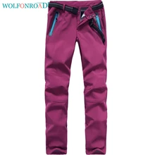WOLFONROAD Открытый Softshell Брюки Зимние Тепловые Водонепроницаемый Брюки Туризм Восхождение Брюки Женщины Спортивные Брюки Походов штаны мужские поход Рыбалка спортивные брюки мужские камуфляж L-FJJ-20