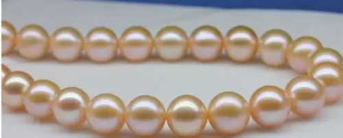 

Hot selling free shipping******** 11-12MM NATURAL SOUTH SEA PINK PEARL NECKLACE 17