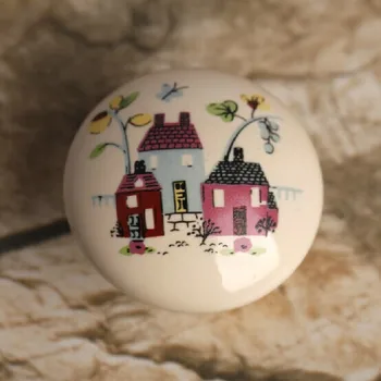 

33mm ceramic children room knob ceramic drawer pulls ceramic dresser cupboard wardrobe furniture handles pulls knobs