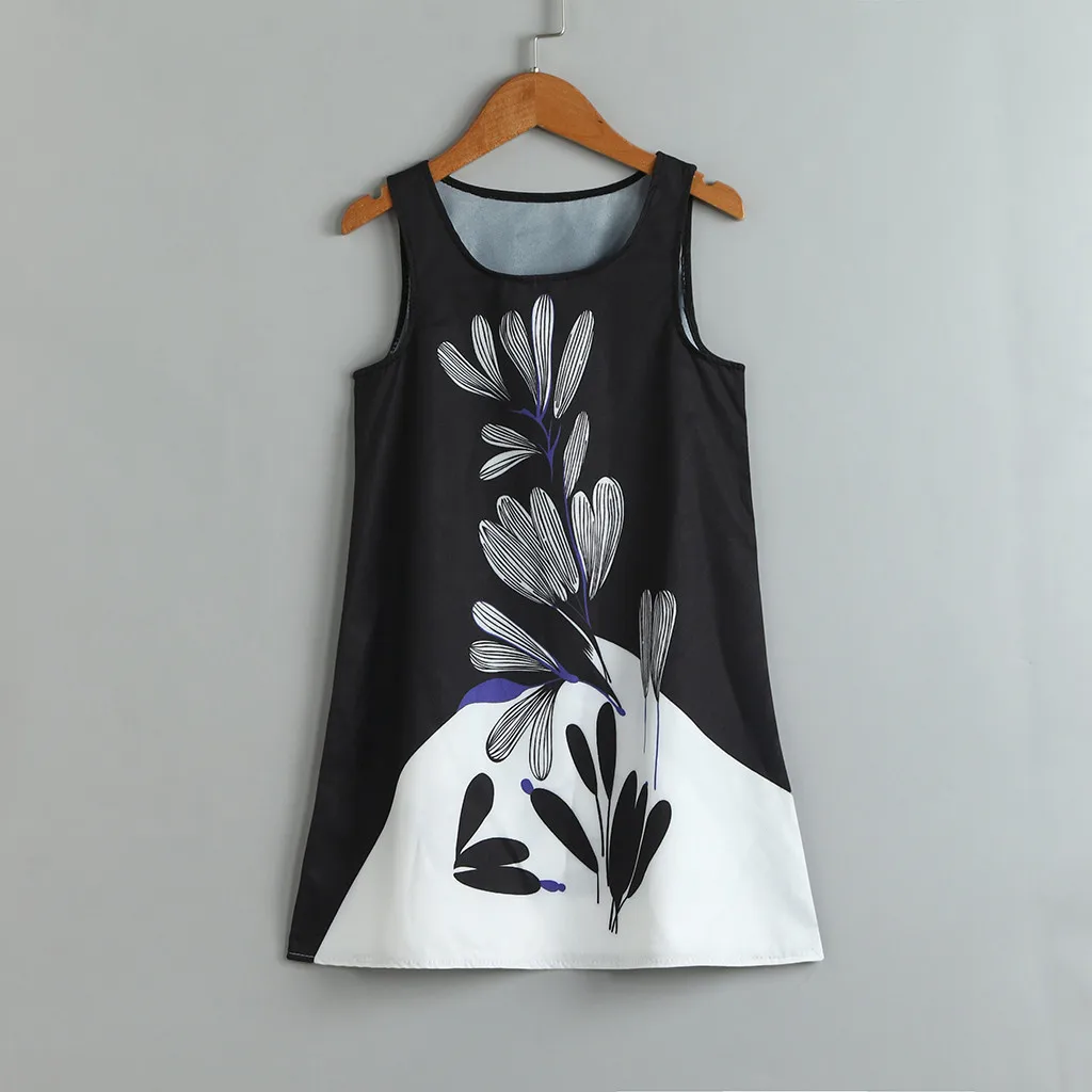 

Summer Fashion Teen Toddler Kid Girl Summer Sleeveless 3D Print Cartoon Dresses Casual Clothes