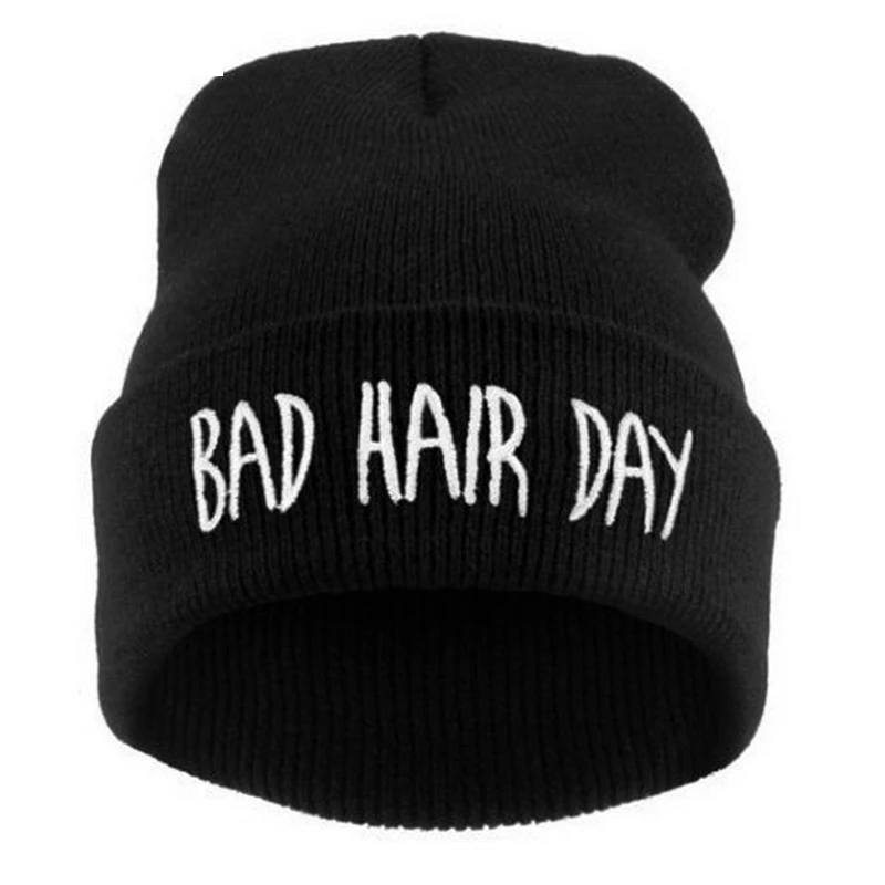 

Hat PC Winter Bad Hair Day Beanie Cap Men Hat Beanie Knitted Hiphop Winter Hats For Women Fashion Warm Caps Mask