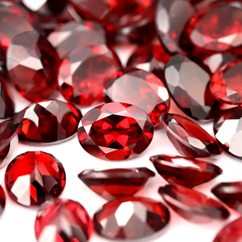 Gemstone Natural Red Garnet Loose Stone Oval Shape 7mm*9mm Good Cutting Good Fire Earring Ring Best Choice For Jewelry Design