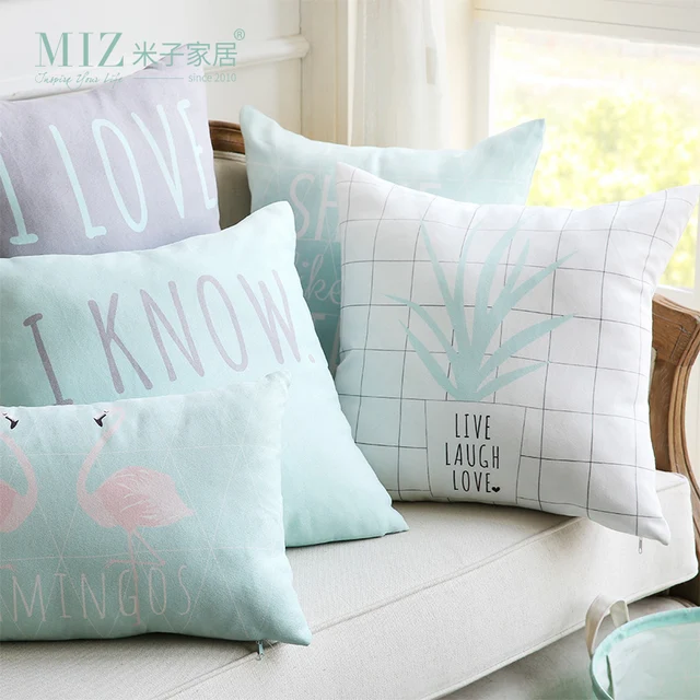 Miz Mint Warna Bantal Bantal Lembut Rumah Tekstil Rumah 1 Piece