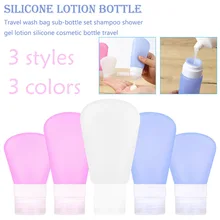 Shampoo travel wash bag silicone lotion bottle sub-bottle set shower gel lotion silicone cosmetic empty bottle potable cute cartoon empty container silicone shower sub bottled travel set toiletry bottles for shampoo lotion liquid