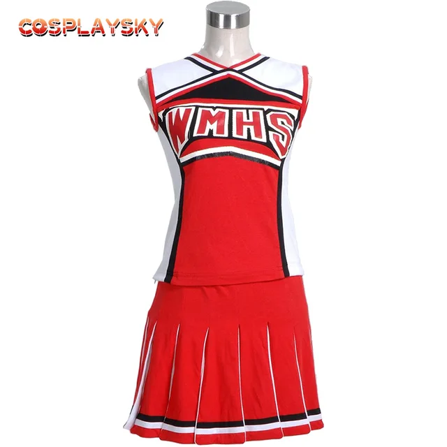 Glee Santana Lopez Cheering Squad Dress Cosplay Costume Red