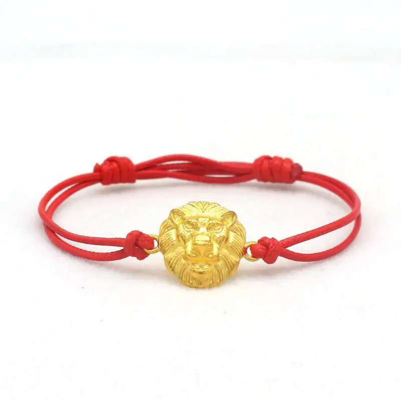 Кожаный браслет-амулет с головой льва, красная веревочная нить, плетеный браслет для мужчин и женщин, браслет-чакра Reiki hombres pulseira