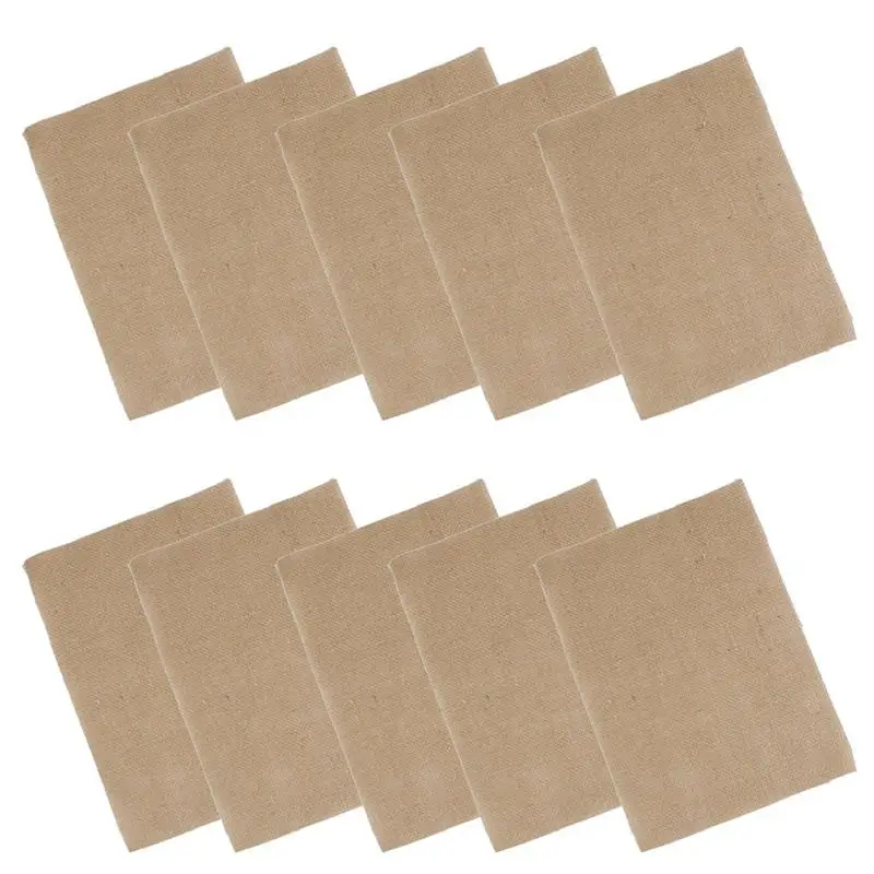 

10pcs Hessian Burlap Coasters Table Mats Place Mats Rustic Wedding Table Decoration (Brown)